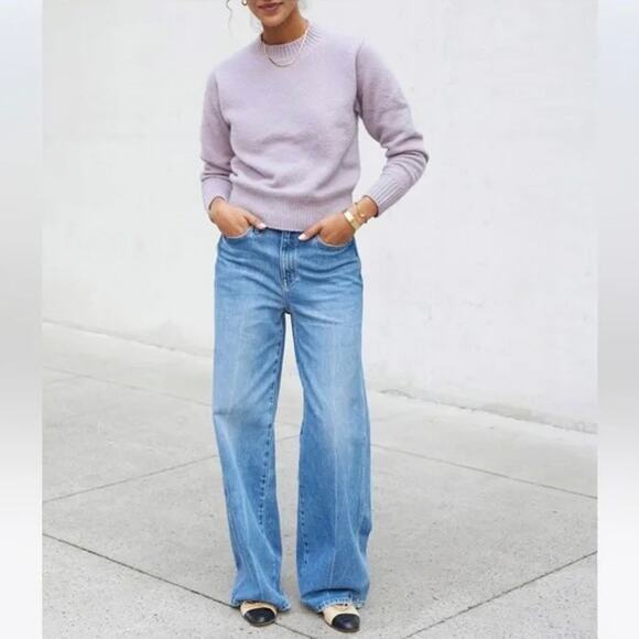 AYR The Little Joy Organic Cotton Crewneck Sweater Purple Mist Size XL Fuzzy EUC - Picture 5 of 16